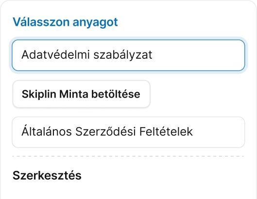 Minta ÁSZF és adatvédelmi szabályzat